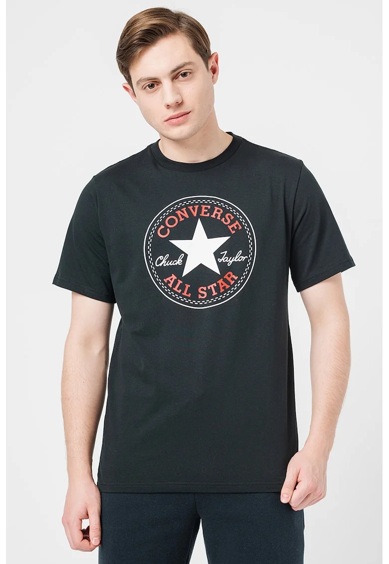 Tricou unisex de bumbac cu logo Go-To All Star, Rosu/Alb/Negru