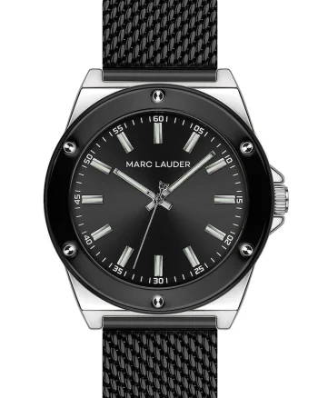 Ceas quartz cu logo pe cadran, Negru