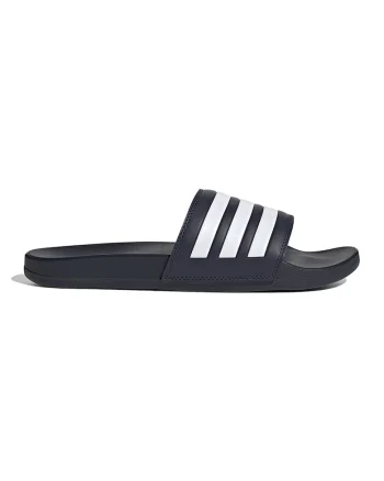 Papuci unisex Adilette Comfort, Alb/Bleumarin