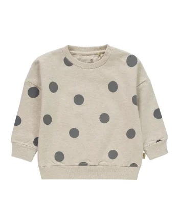 Bluza sport cu imprimeu cu buline, Verde melange/Gri inchis