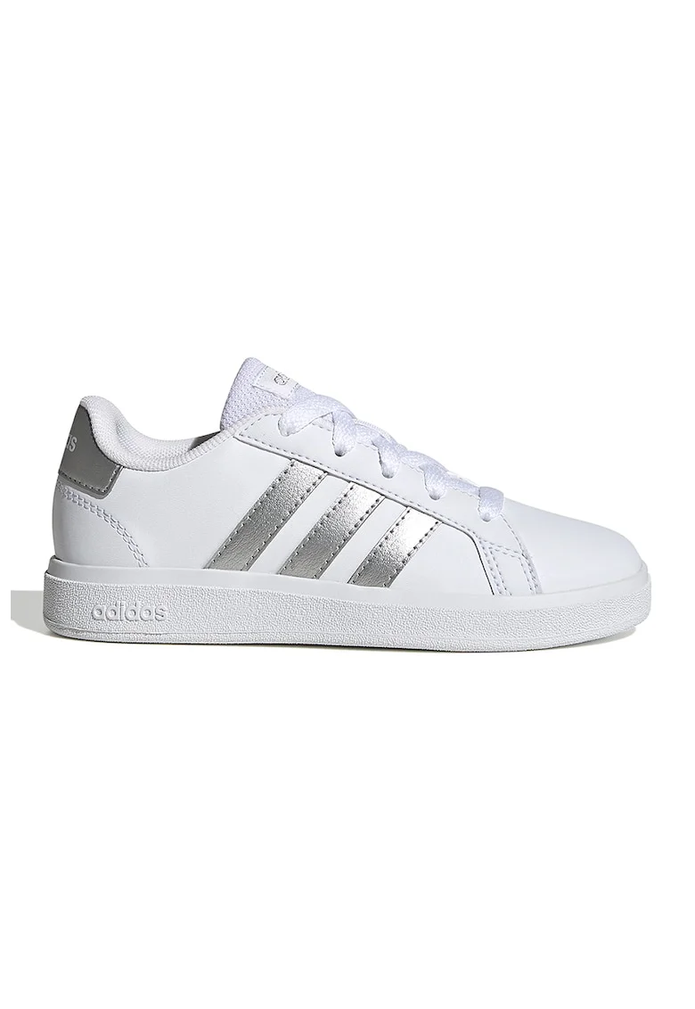 Pantofi sport din piele ecologica Grand Court 2.0, Alb/Argintiu