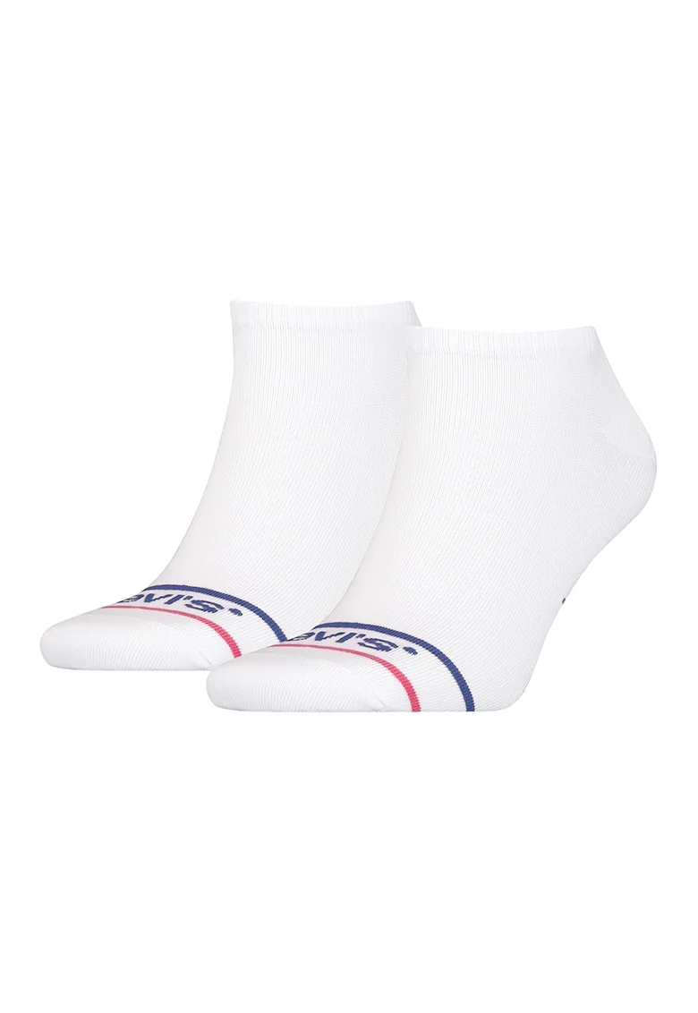 Set de sosete unisex pana la glezna - 2 perechi, Albastru royal/Alb optic