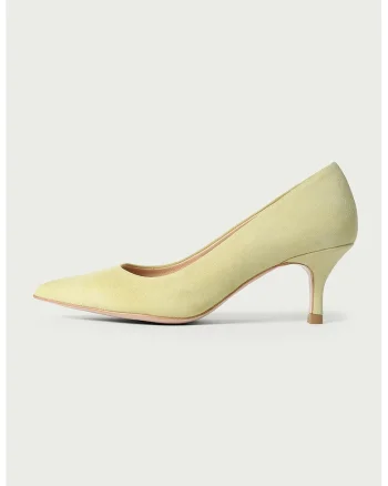 Pantofi din piele intoarsa Julie, Galben pal