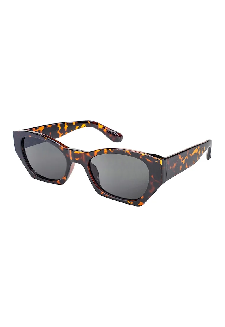 Ochelari de soare cat-eye rotunjiti Jasmine, Maro inchis/Galben inchis