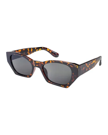 Ochelari de soare cat-eye rotunjiti Jasmine, Maro inchis/Galben inchis