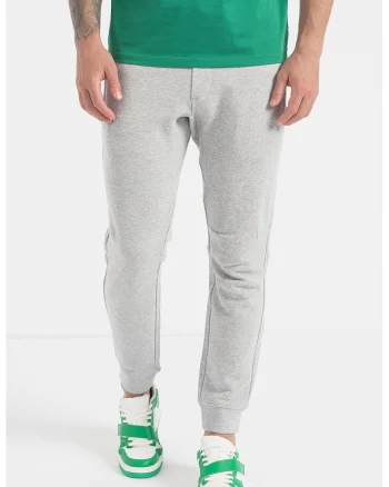 Pantaloni de trening conici cu buzunare cu fermoar, Gri melange