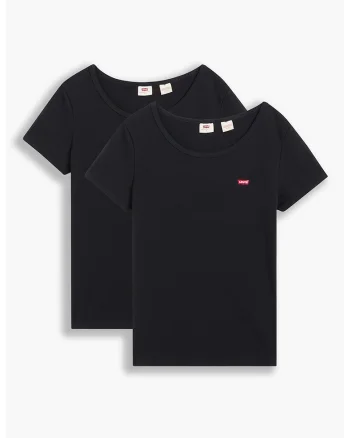 Set de tricouri slim fit din bumbac - 2 piese, Rosu/Negru