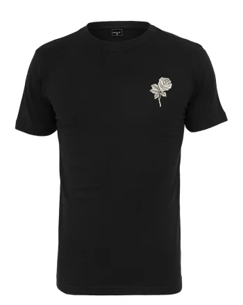 Tricou unisex cu decolteu la baza gatului si imprimeu, Negru