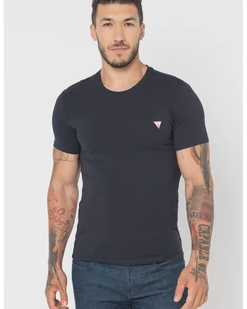 Tricou slim-fit cu decolteu la baza gatului, Albastru ultramarin