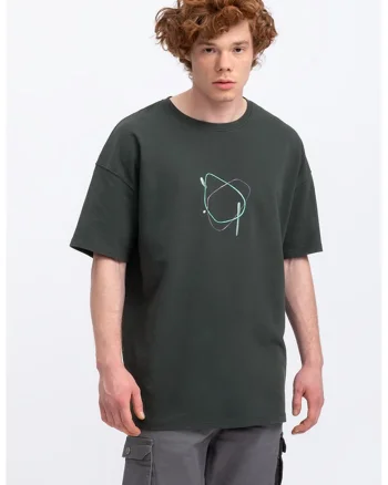 Tricou unisex lejer cu maneci cazute, Verde padure
