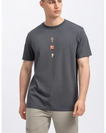 Tricou unisex cu imprimeu grafic, Gri inchis