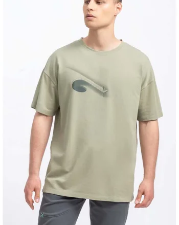Tricou unisex supardimensionat cu maneci cazute, Verde pal