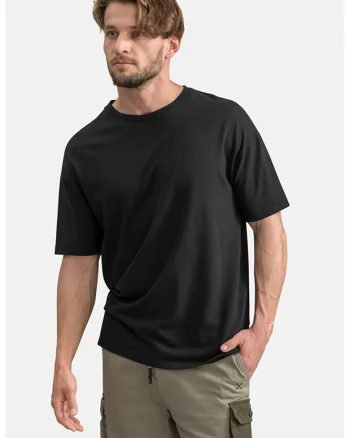 Tricou lejer unisex cu maneci cazute, Negru