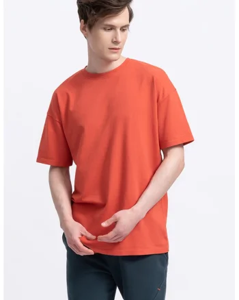 Tricou lejer unisex cu maneci cazute, Coral
