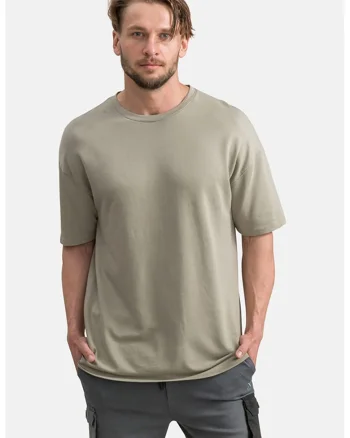 Tricou lejer unisex cu maneci cazute, Grej