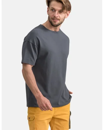 Tricou lejer unisex cu maneci cazute, Gri inchis