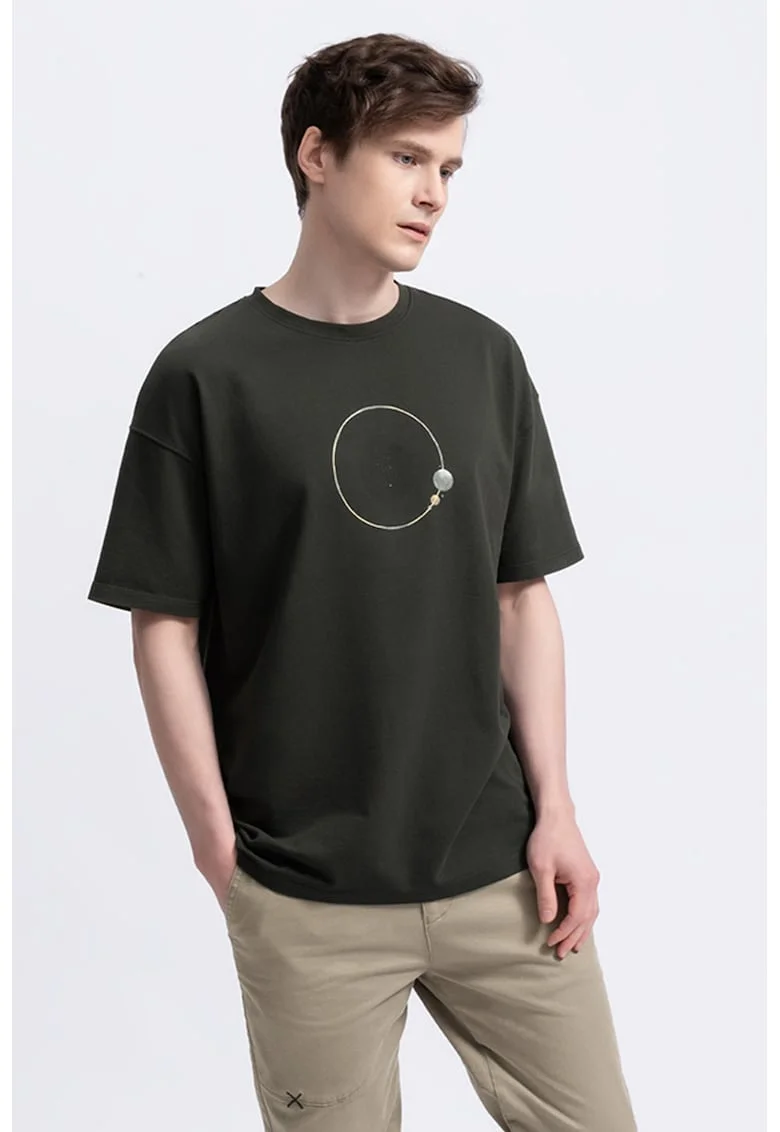 Tricou unisex cu maneci cazute, Gri inchis
