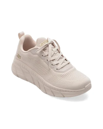 Pantofi sport SKECHERS bej, BOBS B FLEX HI, din material textil
