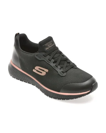 Pantofi sport SKECHERS negri, SQUAD SR, din material textil