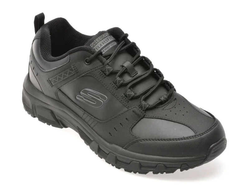 Pantofi sport SKECHERS negri, OAK CANYON, din piele ecologica