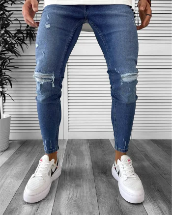 Blugi barbati conici albastri 7121 M3-3.2