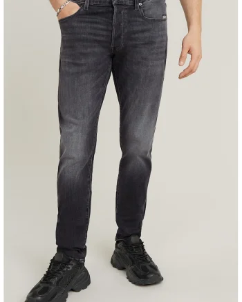 Blugi slim fit cu aspect decolorat, Gri antracit