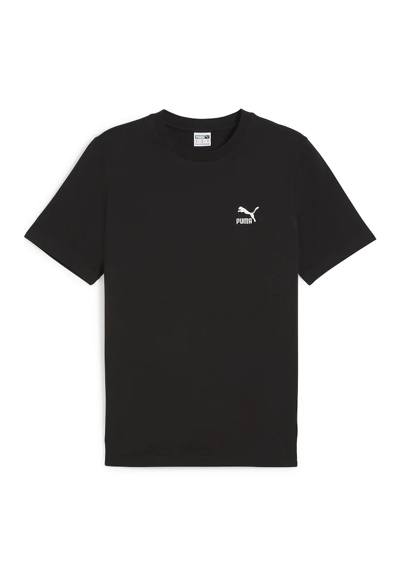 Tricou din bumbac cu decolteu la baza gatului Classics, Negru