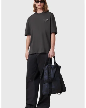 Tricou supradimensionat de bumbac organic Redact, Negru stins