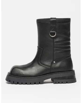 Ghete de piele cu toc masiv, Negru