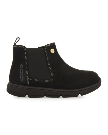 Ghete de piele cu segment textil Cigand, Negru stins