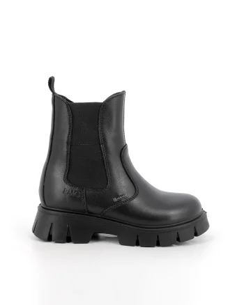Ghete de piele cu segment lateral elastic, Negru