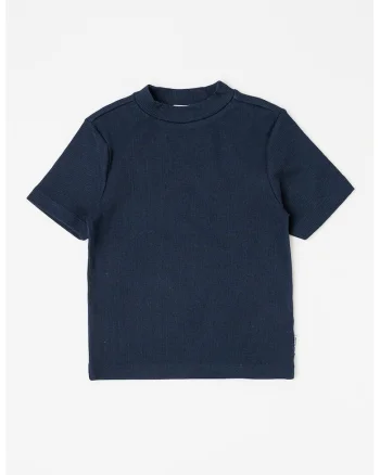 Tricou cu decolteu la baza gatului, Bleumarin