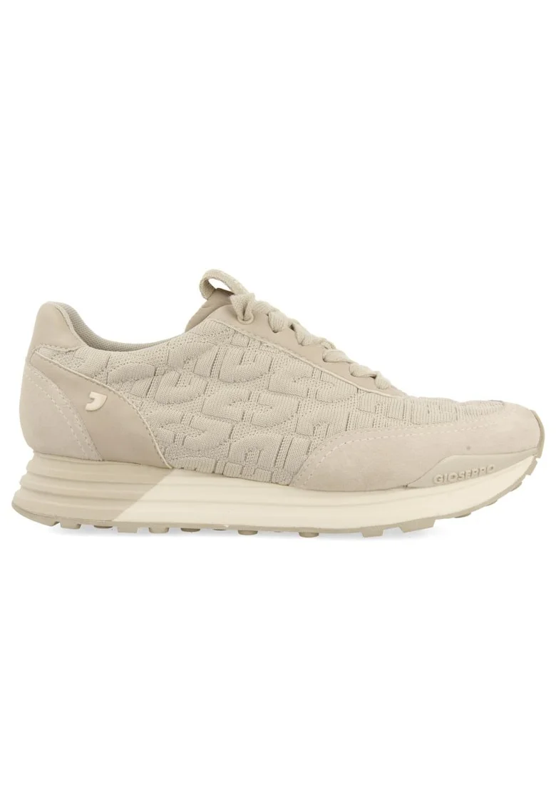 Pantofi sport low-cut cu garnituri de piele intoarsa, Alb murdar