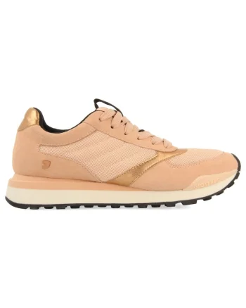 Pantofi sport cu insertii de piele intoarsa, Portocaliu persan