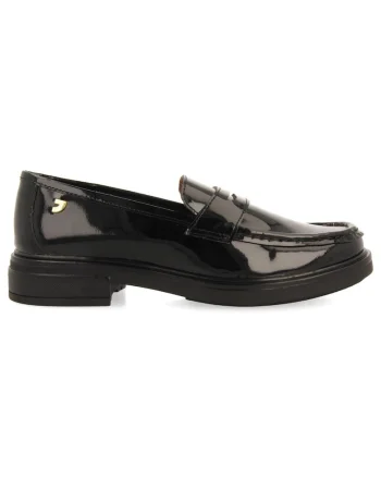 Pantofi loafer de piele lacuita, Negru