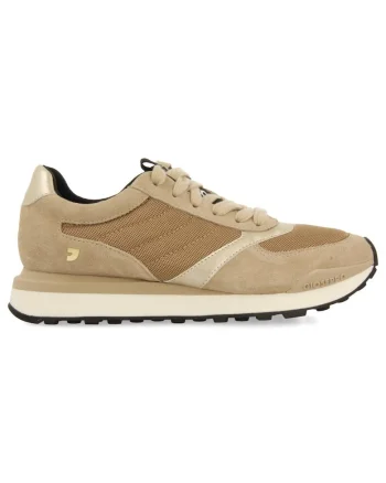 Pantofi sport cu insertii de piele intoarsa, Bej