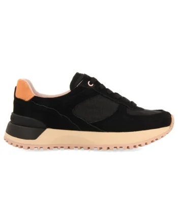 Pantofi sport cu insertii de piele intoarsa, Negru