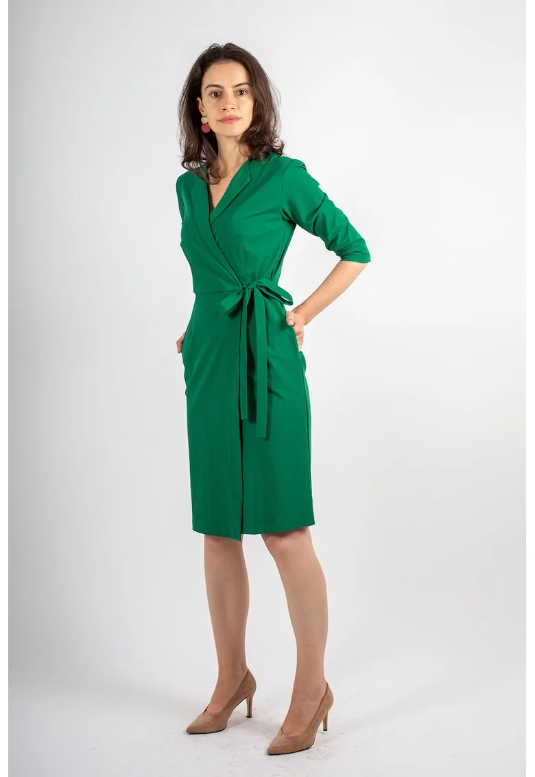 Rochie petrecuta din amestec de bumbac Anne, Verde englez