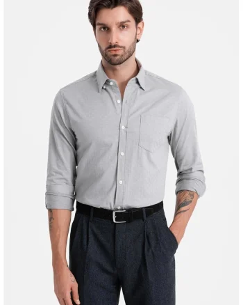Camasa slim fit, Gri deschis
