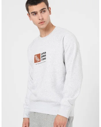 Bluza de trening cu logo, Maro inchis/Negru/Gri deschis melange