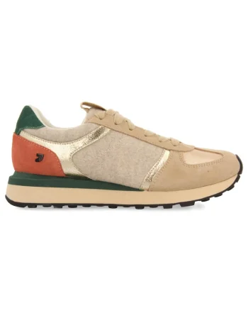 Pantofi sport cu model uni si detalii contrastante, Bej