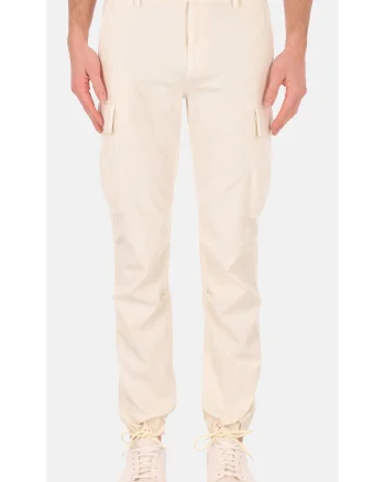Pantaloni cargo din amestec de bumbac, Alb