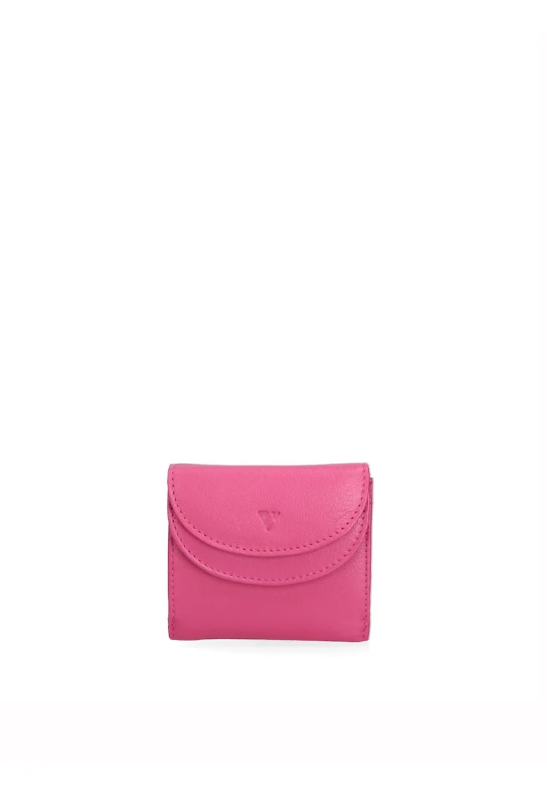 Portofel din piele ecologica cu buzunar exterior, Fucsia