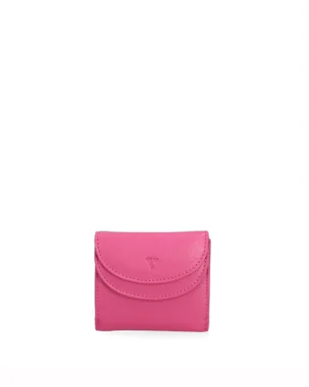Portofel din piele ecologica cu buzunar exterior, Fucsia