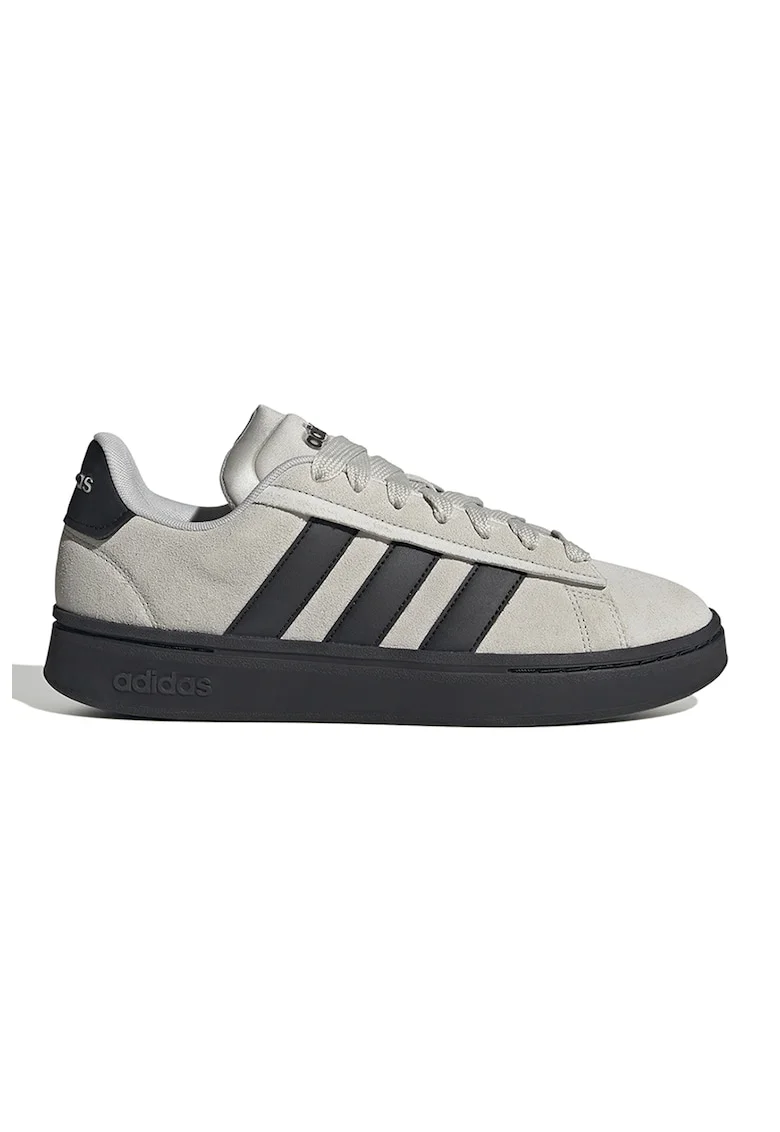 Pantofi sport Grand Court Alpha de piele intoarsa, Negru/Gri deschis