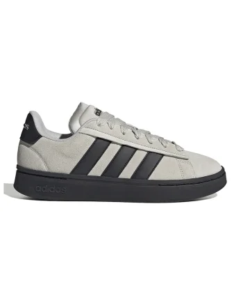 Pantofi sport Grand Court Alpha de piele intoarsa, Negru/Gri deschis