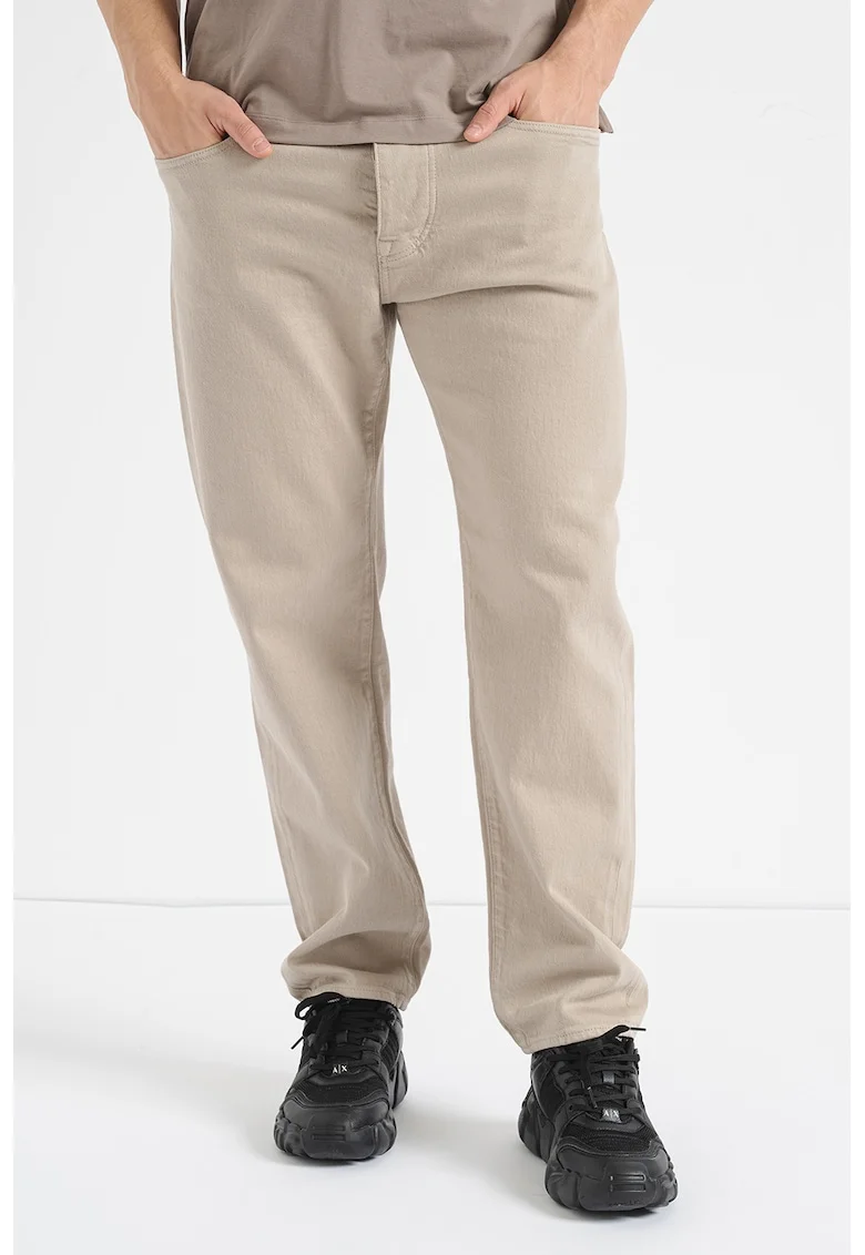 Blugi uni cu talie medie, Maro taupe deschis