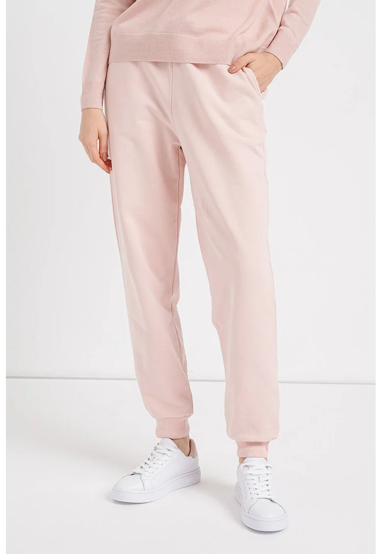 Pantaloni de trening conici cu snur, Roz pal
