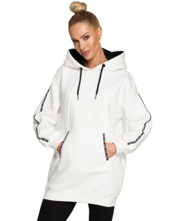 Bluza de dama  Cu gluga, Bumbac, Poliester, Alb
