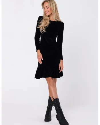 Rochie cu volane - negru,